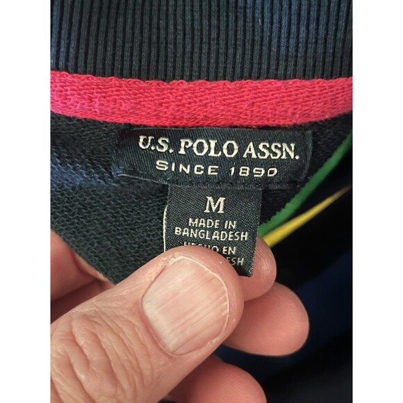 U.S. Polo Assn. Women's Size Medium Side Stripe Sweatshirt Sweater Blue - Picture 7 of 8